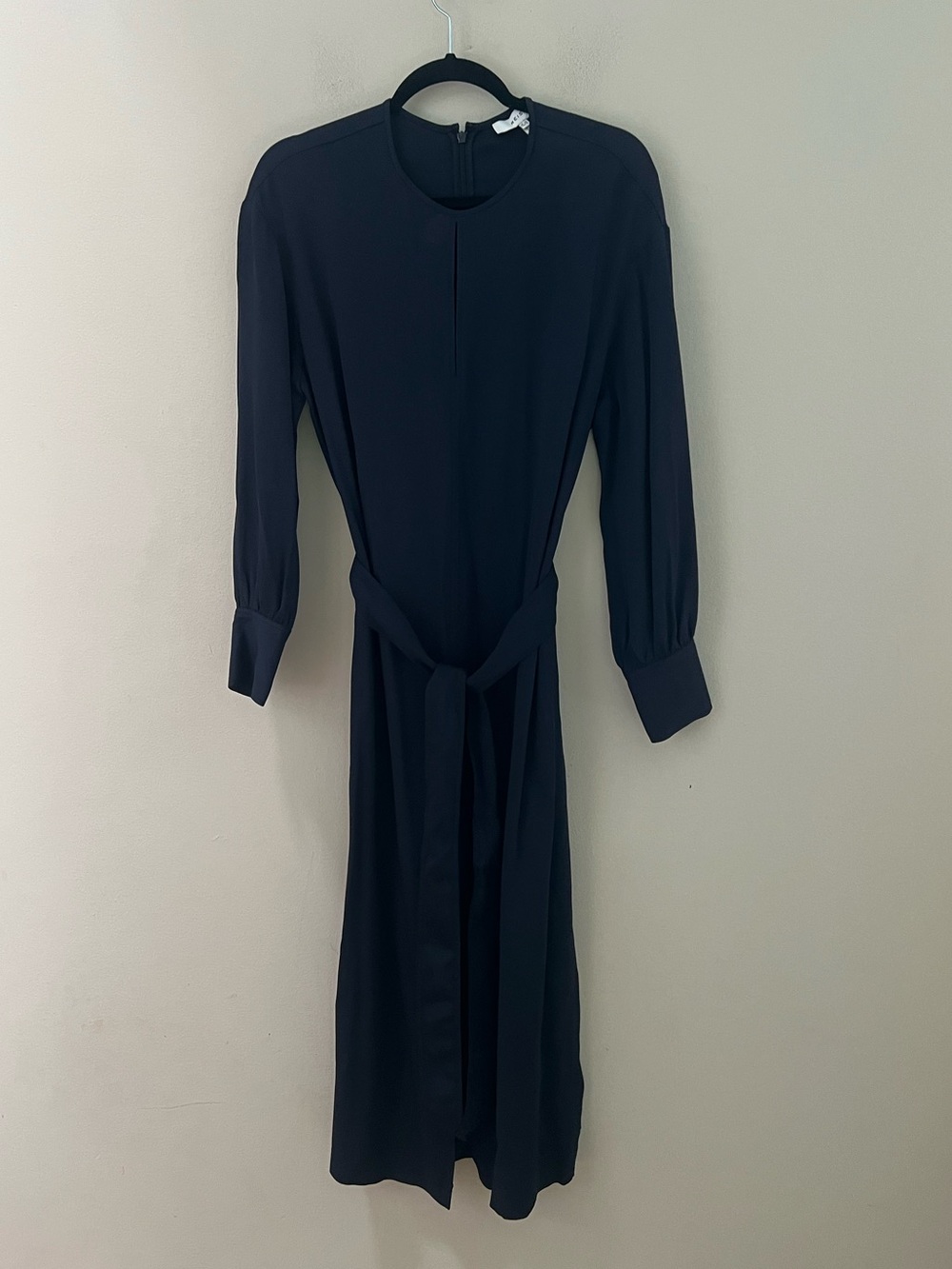 Reiss Navy Keyhole Tie-Waist Midi Dress - Picture 3 of 11